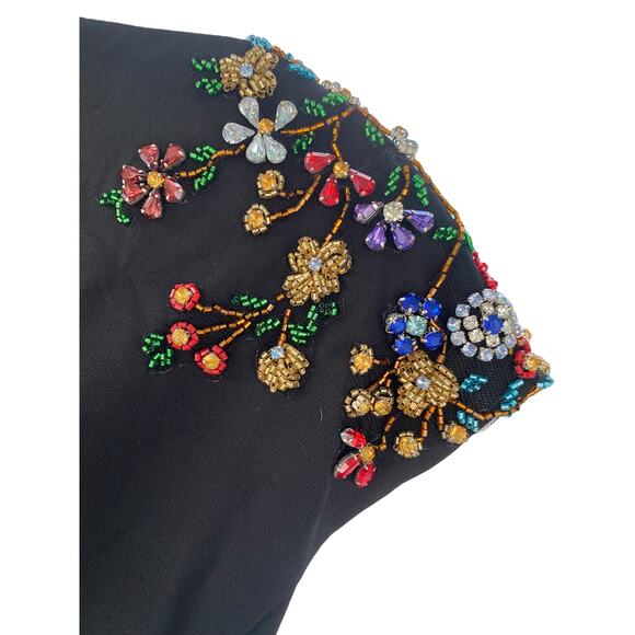 Mac Duggal 26540 Floral Accented Evening Gown Black 10 - Picture 10 of 11